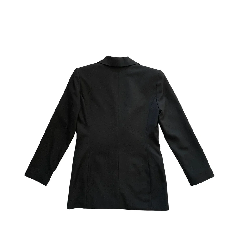 Chanel Beaute Vintage 1999 Uniform Blazer Jacket Black Shawl Collar Size 4